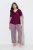 Ulla Popken 849850 Pyjama met ruitjes Bessenrood - Pyjama's en Loungewear - 