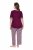 Ulla Popken 849850 Pyjama met ruitjes Bessenrood - Pyjama's en Loungewear - 