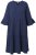 Ulla Popken 849856 Jurk met ruches Donkerblauw - Midi jurken - Midi jurken in grote maten