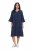 Ulla Popken 849856 Jurk met ruches Donkerblauw - Midi jurken - Midi jurken in grote maten
