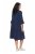 Ulla Popken 849856 Jurk met ruches Donkerblauw - Midi jurken - Midi jurken in grote maten