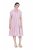 Ulla Popken 849969 Gestreepte midi-jurk met ruches Roze - Midi jurken - Midi jurken in grote maten
