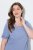 Ulla Popken 850045 Pyjama met korte mouwen Lichtblauw - Pyjama's en Loungewear - 