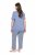 Ulla Popken 850045 Pyjama met korte mouwen Lichtblauw - Pyjama's en Loungewear - 