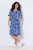Ulla Popken 850121 Jersey jurk met korte mouwen en V-hals Blauw - Jersey jurken - 
