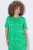 Ulla Popken 850204 Jersey jurk met korte mouwen en V-hals Groen - Jersey jurken - 