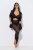 Ulla Popken 850264 Bedrukte panty legging Zwart - Panty's & sokken - 