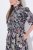 Ulla Popken 850298 Gebloemde blousejurk Donkerblauw - Maxi jurken - Maxi jurken in grote maten