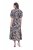 Ulla Popken 850298 Gebloemde blousejurk Donkerblauw - Maxi jurken - Maxi jurken in grote maten