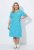 Ulla Popken 850344 Bedrukte T-shirtjurk Turquoise - Midi jurken - Midi jurken in grote maten