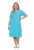 Ulla Popken 850344 Bedrukte T-shirtjurk Turquoise - Midi jurken - Midi jurken in grote maten