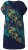 Ulla Popken 850393 Bedrukte chiffon jurk Donkerblauw - Zomerjurken - Zomerjurken in grote maten