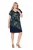 Ulla Popken 850393 Bedrukte chiffon jurk Donkerblauw - Zomerjurken - Zomerjurken in grote maten