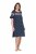Ulla Popken 850401 Gebloemd nachthemd Donkerblauw - Nachthemden - 