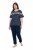Ulla Popken 850403 Pyjama met bloemenprint Donkerblauw - Pyjama's en Loungewear - 