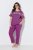 Ulla Popken 850403 Pyjama met bloemenprint Violet - Pyjama's en Loungewear - 