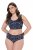 Ulla Popken 850538 Gebloemde slips van biologisch katoen 2-pack Donkerblauw - Slips - 