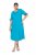 Ulla Popken 850724 Midi-jurk met korte mouwen en strikceintuur Turquoise - Midi jurken - Midi jurken in grote maten