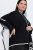 Ulla Popken 851127 Open gebreide poncho met strassrand Zwart - Poncho's & capes - 