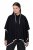 Ulla Popken 851127 Open gebreide poncho met strassrand Zwart - Poncho's & capes - 