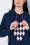 Ulla Popken 851749 Loungejurk met ruitjes en capuchon Donkerblauw - Pyjama's en Loungewear - 