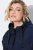 Ulla Popken 851785 Oversized gewatteerd vest met capuchon Donkerblauw - Bodywarmers - 