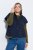 Ulla Popken 851785 Oversized gewatteerd vest met capuchon Donkerblauw - Bodywarmers - 