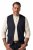 JP1880 851800 Tweed gilet met visgraatmotief Donkerblauw - Pakken - Grote Maten Kostuum Heren
