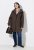 Ulla Popken 851803 Duffelcoat Donkerbruin - Jassen - Jassen in grote maten