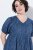Ulla Popken 852214 Gestreepte midi-jurk Donkerblauw - Midi jurken - Midi jurken in grote maten