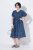 Ulla Popken 852214 Gestreepte midi-jurk Donkerblauw - Midi jurken - Midi jurken in grote maten