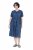 Ulla Popken 852214 Gestreepte midi-jurk Donkerblauw - Midi jurken - Midi jurken in grote maten