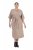 Ulla Popken 852288 Midi-jurk met korte mouwen en strikceintuur Lichtbruin - Midi jurken - Midi jurken in grote maten