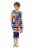 Ulla Popken 852308 Gestreepte jersey jurk Donkerblauw - Jersey jurken - 
