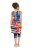 Ulla Popken 852308 Gestreepte jersey jurk Donkerblauw - Jersey jurken - 