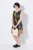 Ulla Popken 852329 Gestreepte jersey jurk Olijfgroen - Jersey jurken - 