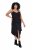 Ulla Popken 852636 Wikkeljurk Zwart - Jersey jurken - 