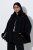 Ulla Popken 852644 Capejas met rand van nepbont Zwart - Poncho's & capes - 
