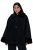 Ulla Popken 852644 Capejas met rand van nepbont Zwart - Poncho's & capes - 