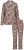 Ulla Popken 852649 Pyjama met print en overhemdkraag Bruin - Pyjama's en Loungewear - 