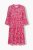 Ulla Popken 852841 Gebloemde jurk met ruches Magenta - Midi jurken - Midi jurken in grote maten
