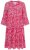 Ulla Popken 852841 Gebloemde jurk met ruches Magenta - Midi jurken - Midi jurken in grote maten