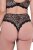 Ulla Popken 853106 Strings met dierenprint Zwart - Slips - 