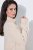Ulla Popken 853504 Gebreide jurk met lange mouwen en col Gebroken wit - Gebreide jurken - 