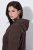Ulla Popken 853577 Gebreide fleecejas met capuchon en print Mahoniebruin - Fleecekleding - 