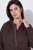 Ulla Popken 853577 Gebreide fleecejas met capuchon en print Mahoniebruin - Fleecekleding - 