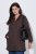 Ulla Popken 853577 Gebreide fleecejas met capuchon en print Mahoniebruin - Fleecekleding - 