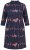 Ulla Popken 853590 Bedrukte jersey jurk met driekwartmouwen Donkerblauw - Kleedjes - Jurken in alle maten
