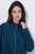 Ulla Popken 853668 Fleecejas met opstaande kraag Petrol - Fleecekleding - 