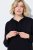 Ulla Popken 853669 Sweatjurk met lange mouwen en capuchon Donkerblauw - Sweatjurken - 